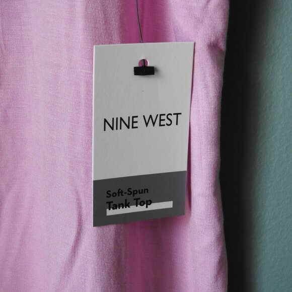 Nine West Soft Spun Large Tank, V Neck, Pink/Purple, NWT - Picture 4 of 6
